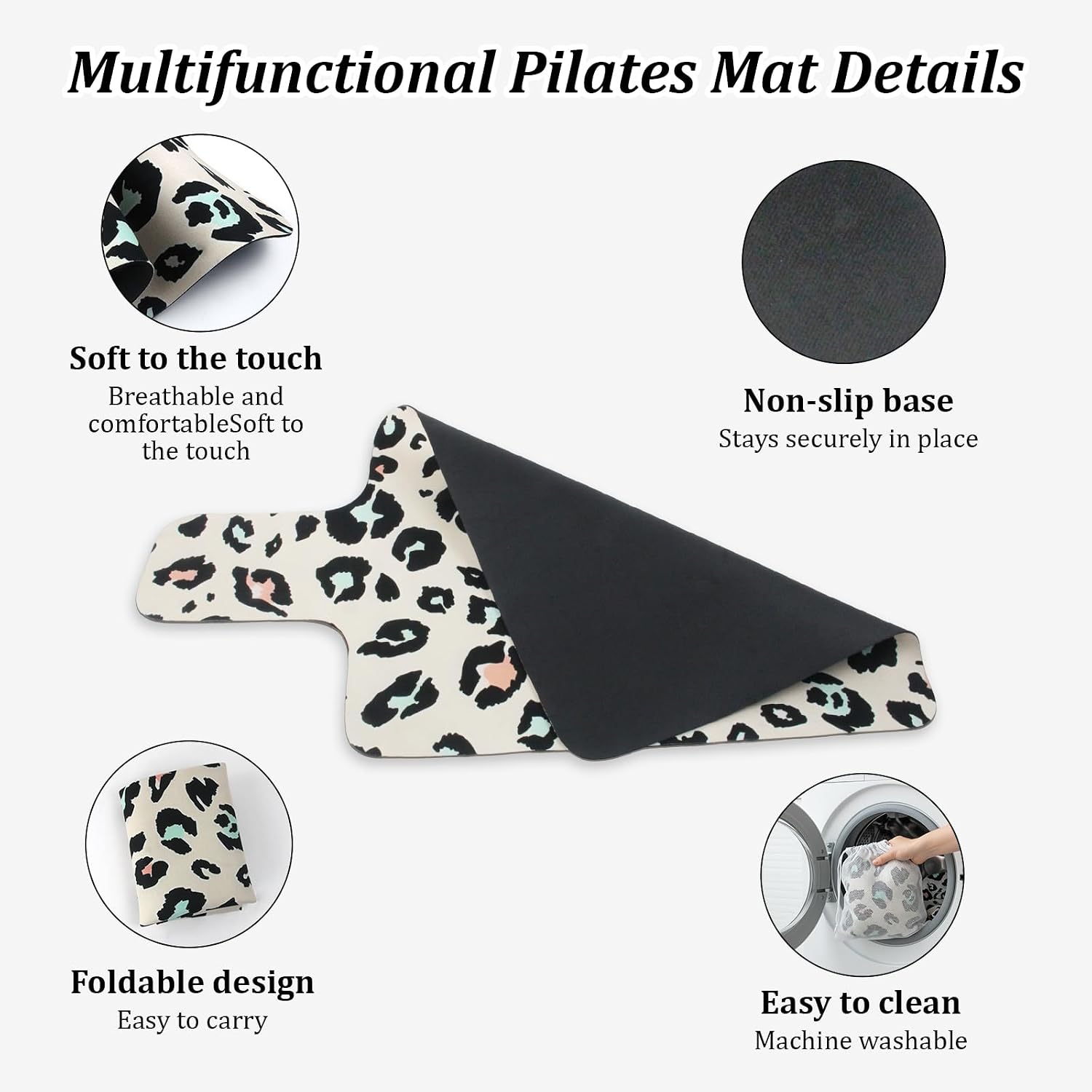 Anti-Skid Pilates Reformer Mat with Black Bag, 3mm Thick Pilates Mat Cover image 3
