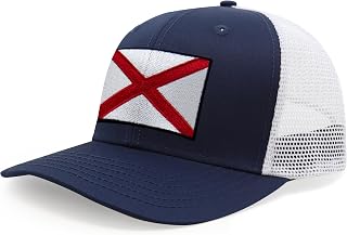State Hat for Men and Women, Adjustable Snapback Trucker Baseball Cap with Embroidered Patch