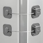 Serrure de réfrigérateur, Verrouillage de réfrigérateur lourd, Verrure combinée pour armoires de réfrigérateurs, tiroirs, verrou de sécurité, installation facile Aucune clé nécessaire (White-2pack)