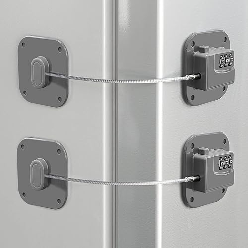 Miniatura 12 de Cerradura de refrigerador, cerradura de nevera resistente, cerradura de combinación para armarios de refrigerador, cajones, bloqueo de seguridad