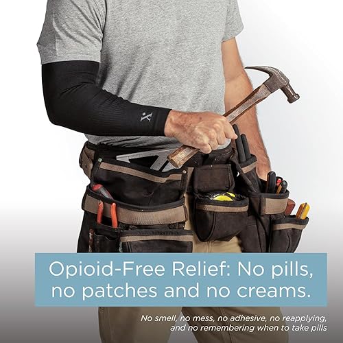 Miniatura 4 de NUFABRX Manga de compresión para brazo y codo con infusión de medicamentos para hombres y mujeres con dolor de brazo/codo, artritis, codo de