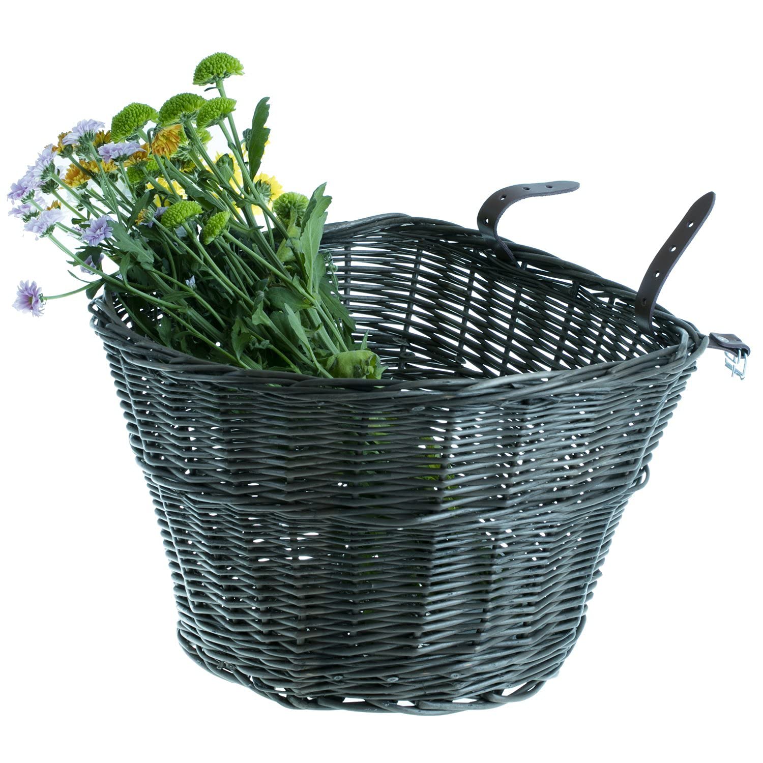 e-Wicker24 Fahrradkorb aus Weide für Lenker und Gepäckträger - Retro Vintage Stil Einkaufskorb Geflochten