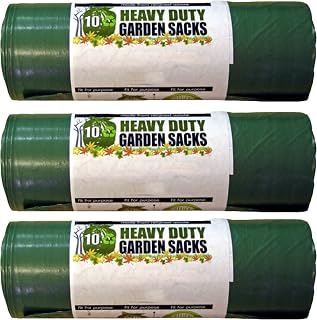 Trade Heavy Duty Garden Sacks- Multipurpose Bin Liners For Garden Bins - 100 L Extra Strong Bin Bags -10 Large Garden Waste Bags In One Roll (Pack Of 3)