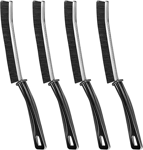 4 cepillos de limpieza de huecos de cerdas duras, cepillo de limpieza de grietas de cocina de baño, cepillo de limpieza de ranuras de mano,