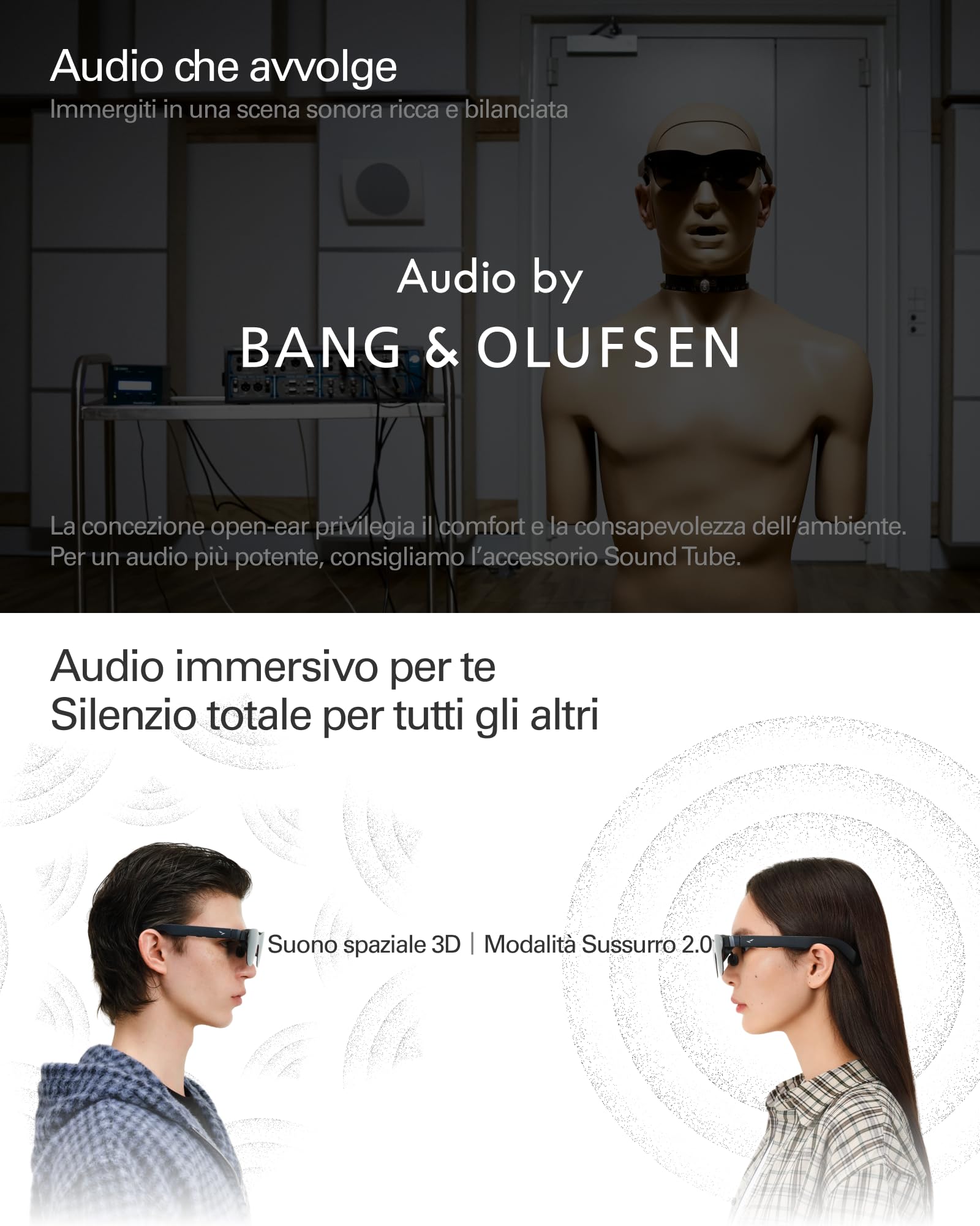 RayNeo Air 4 PRO Occhiali AR/XR, Display HDR10, Chip Vision 4000, Cinema Virtuale 201 Pollici, Audio di Bang & Olufsen, 3D per Film e Giochi per iPhone 17,16,15/Android/Switch 2/Mac/Steam Deck/PS4/5