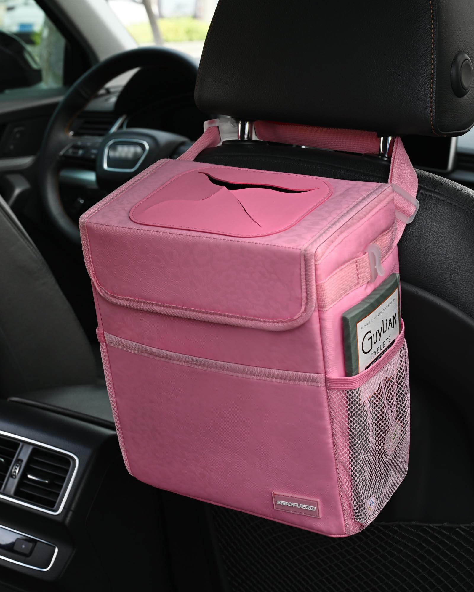 Car Trash Can Cute - Multifunctional Interior Car Accessory for Women Car Organizer and Storage with Adjustable Straps — view 3