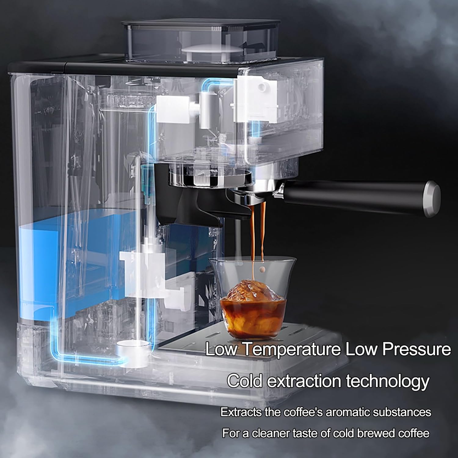 LISHAOHU Home Espresso Semi-automatic Grinder Coffee Maker, Coffee Maker With Grinder Built In, With 20 Bar Pump Pressure And Milk Froth Steam Wand, Comes With Cold Brew/Hot Brew Function 8 71tSQLD4i L. AC SL1500