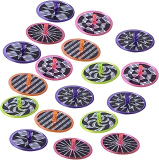 Cozlly 18PCS Spinning Tops for Kids, Plastic Spinning Tops, Colorful Gyroscope, Desktop Peg-Top, Party Bag Fillers, Novelty Spinning Tops for Toddlers Children Party Gift Family Games