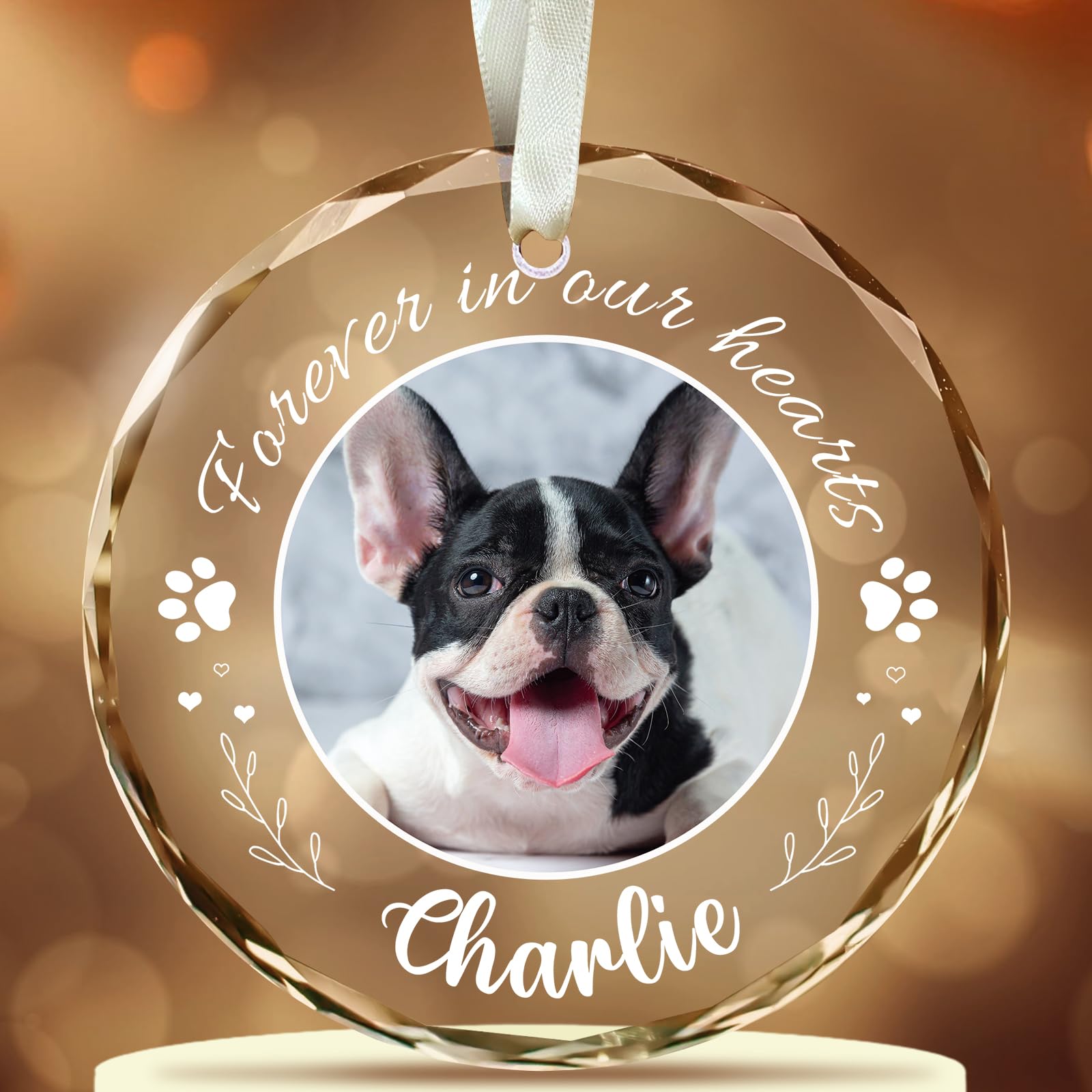 Personalised Dog Christmas Tree Crystal Decorations, Custom Pet Memorial Gift, Ornament for Trees Decorations, Puppy Cat Keepsake Gifts Lover