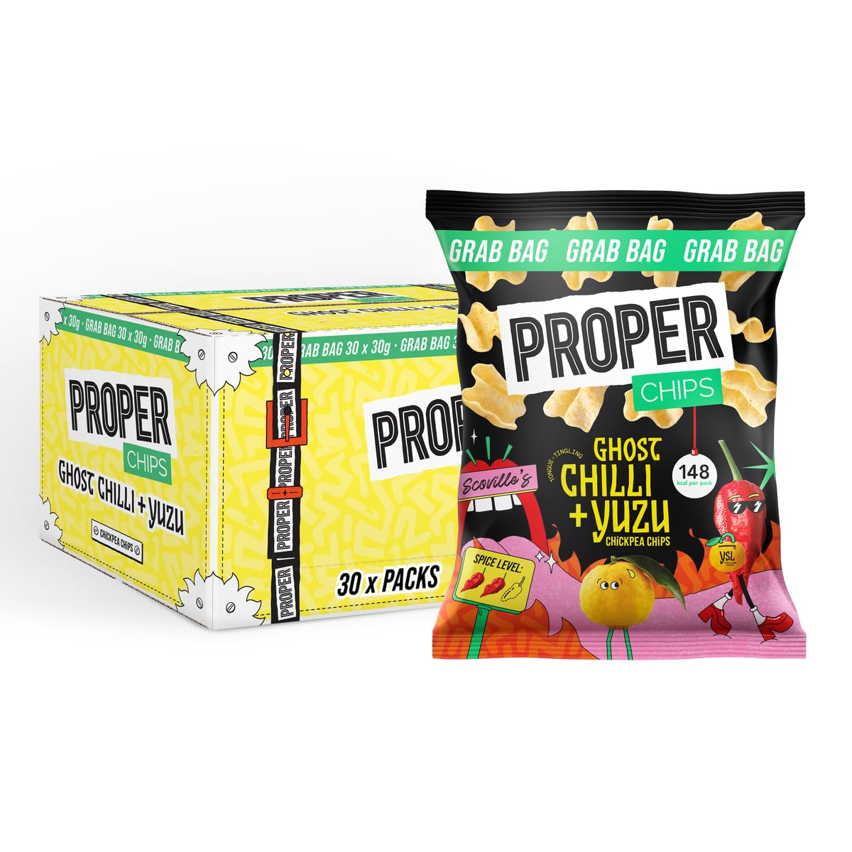 Ghost Chilli & Yuzu Chickpea Chips, 30 x 30g