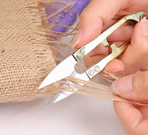 Miniatura 3 de yueton Paquete de 5 tijeras de costura para manualidades, tijeras en forma de U, cortador de hilo para bordar, hilo de bordado, tijeras para