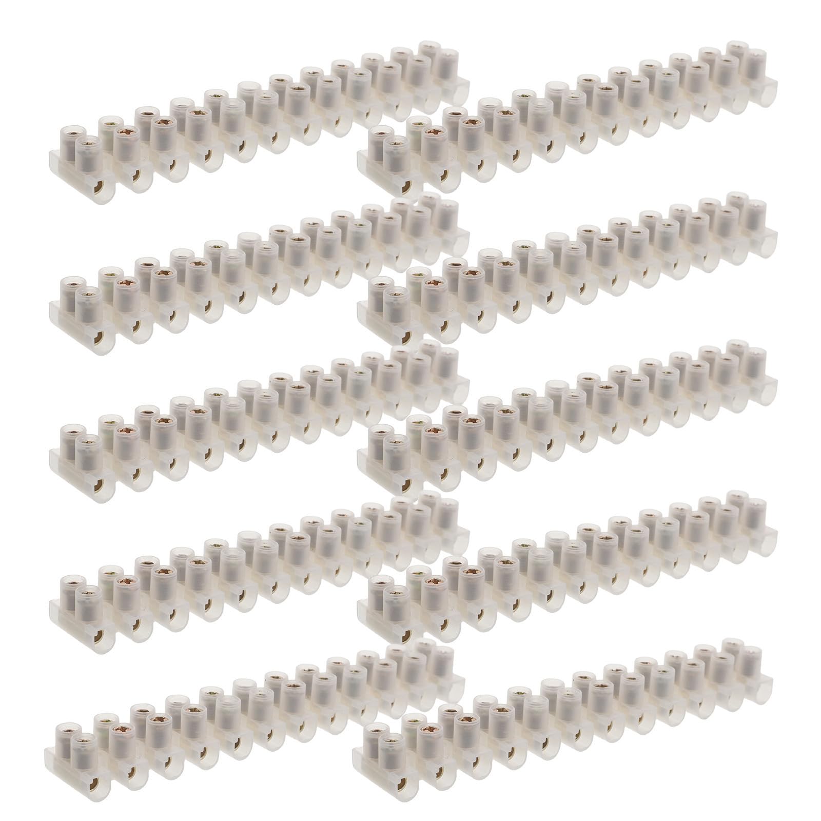 Bloque de terminales de tornillo blanco con 12 posiciones en doble línea para cableado doméstico 8