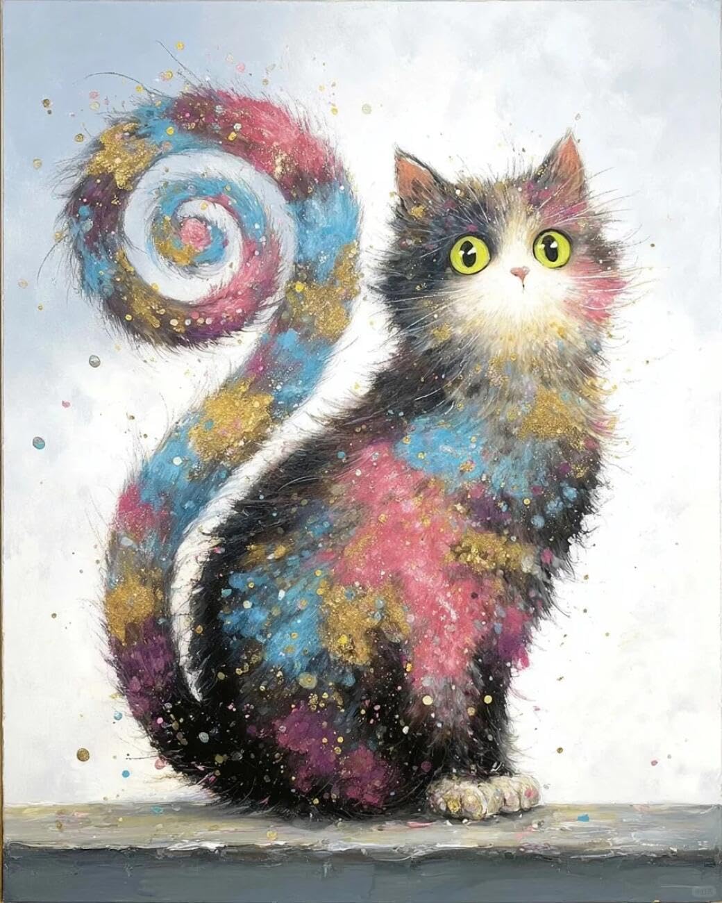 Rqwybcaxn Bead Cross Stitch Kits Cartoon Cat 40x50cm