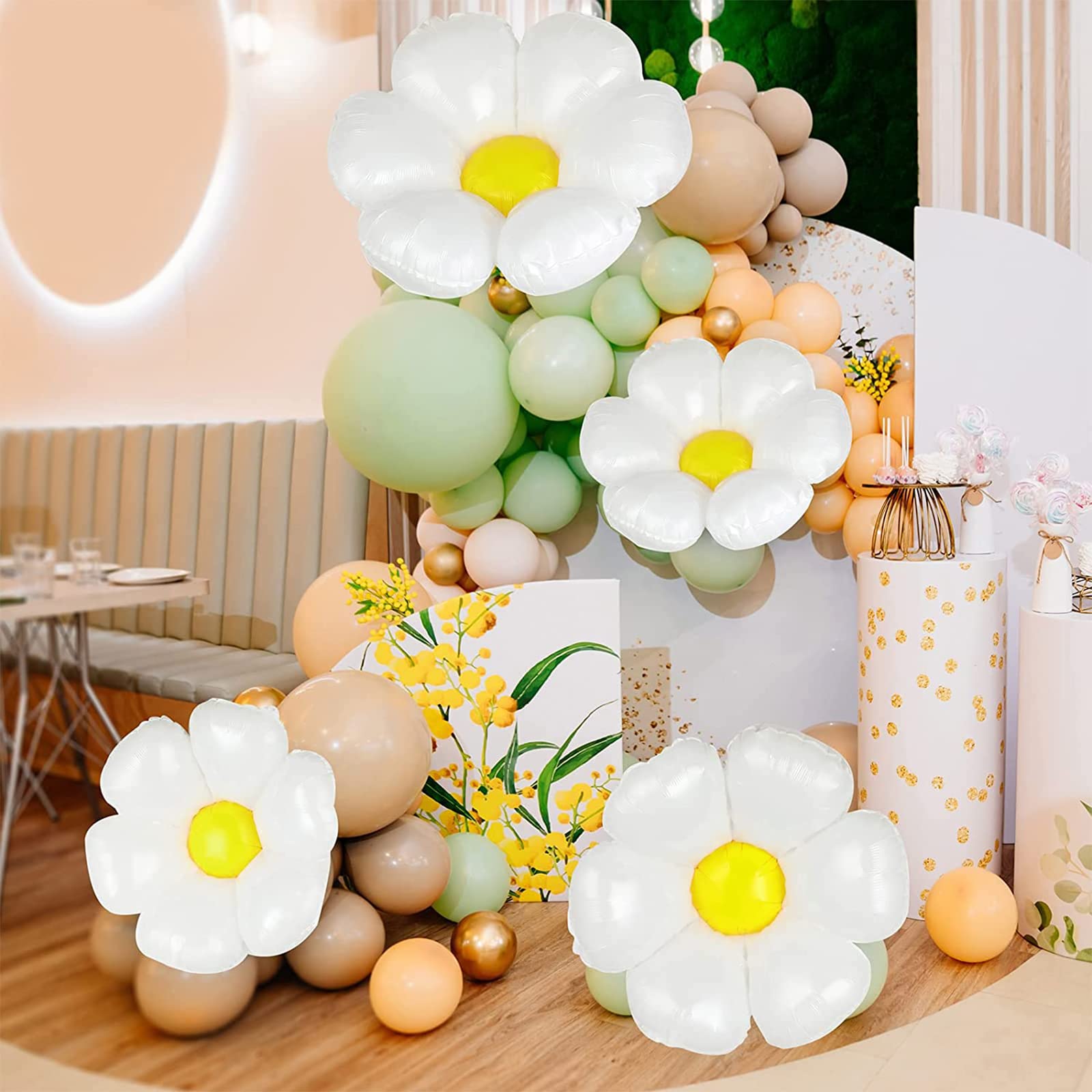 Palloncino Mylar A Tema Fiore Margherita, Decorazioni Per Feste Boho - Foto 14