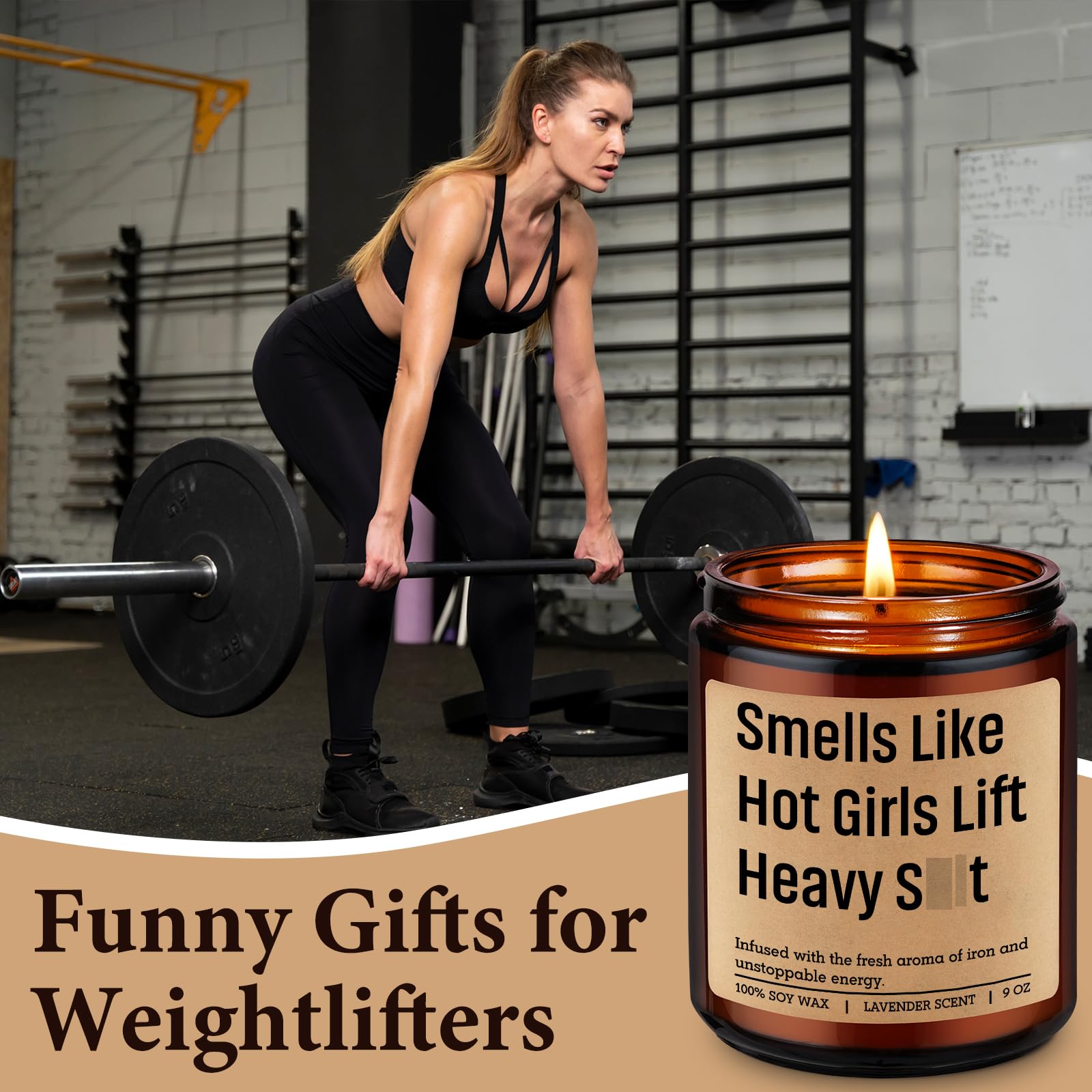 Miracu Candle, Gym Gifts for Women, Workout Gifts for Fitness Lovers Girls, Gym Rats - Funny Weightlifting, Powerlifting, Mothers Day, Birthday Idea for Female Weightlifter, Power Lifter, Bodybuilder