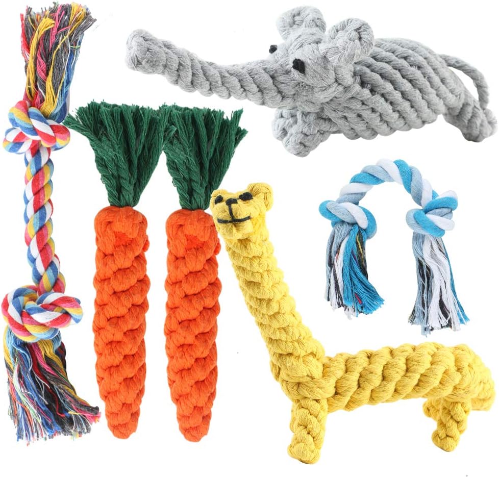 EMUST Dog Chew Toys, Puppy Chew Toys for Small Dogs Indoor/Outdoor, 100% Natural Cotton Dog Rope Toys for Boredom, Pets Puppy Teething…