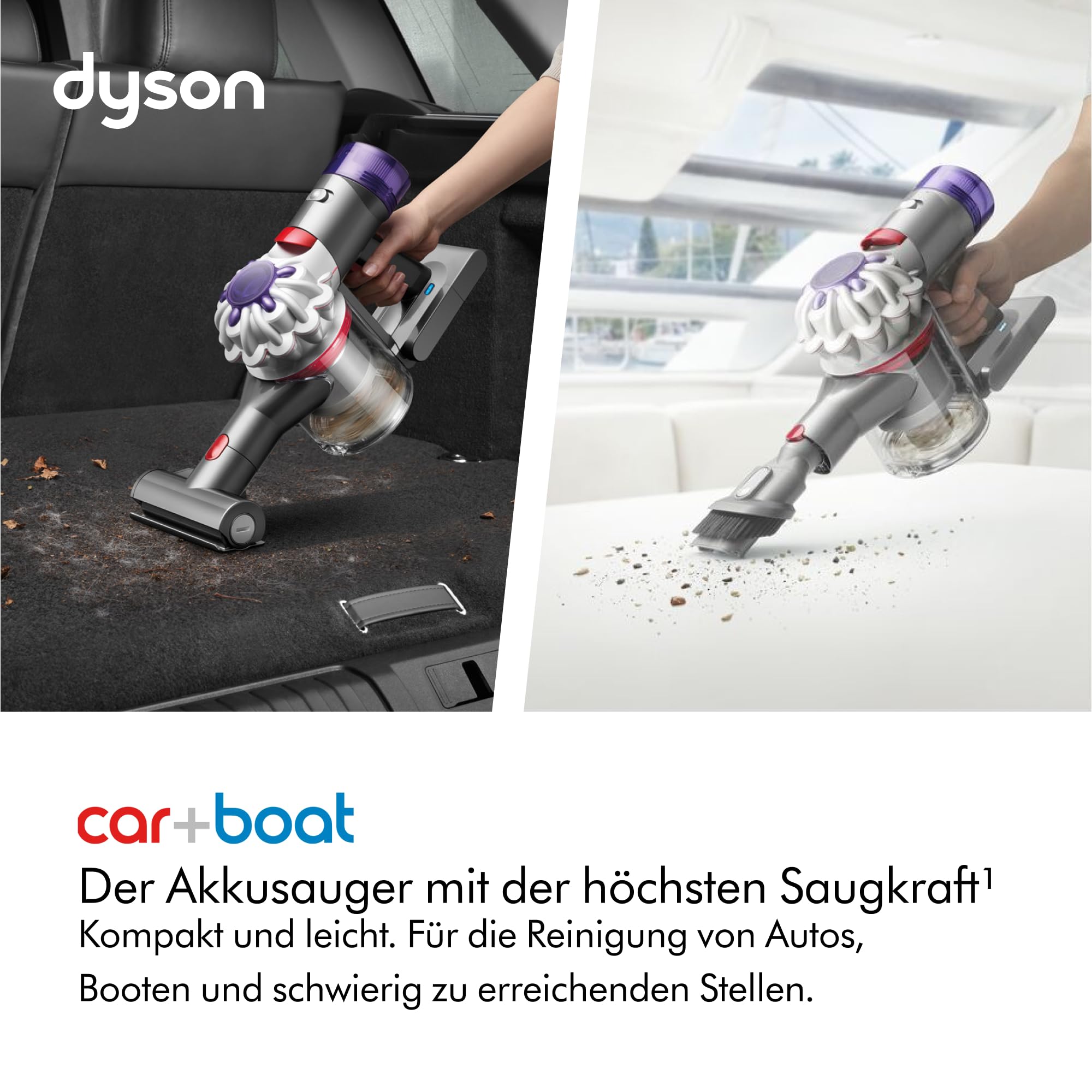 Dyson Car+Boat™ Handstaubsauger – Bis zu 50 Minuten Laufzeit Silber