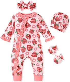 Aalizzwell Baby Girls Romper Outfit Fall Winter Clothes with Accessories