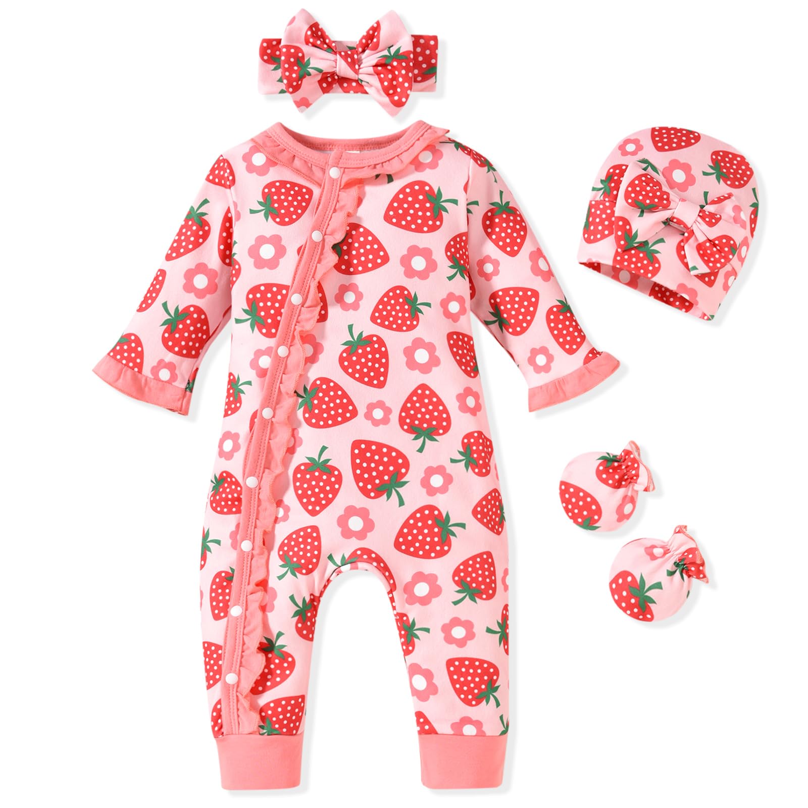 Aalizzwell Baby Girls Romper Outfit Fall Winter Clothes with Accessories