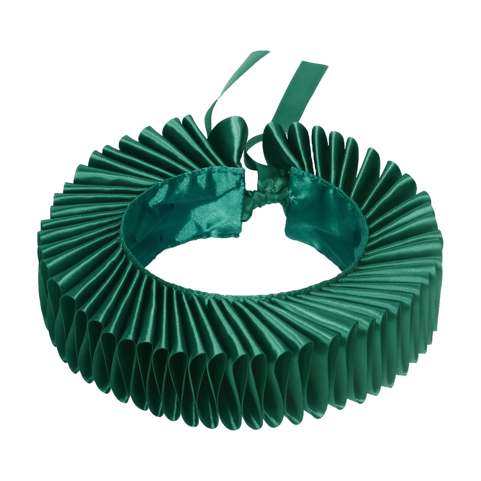 JIAHG Vintage Ruff Collar Ruff Tudor Neck Ruffle Renaissance Detachable Ruff Collar Cosplay Costume Accessory for Halloween Fancy Dress Stage Performance (Green)
