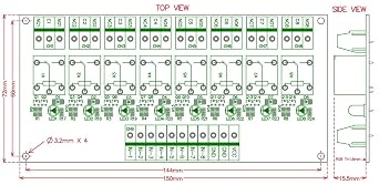 Electronics-Salon 8 Channel 10Amp SPDT Power Relay Module Board (Operating Voltage: DC 24V)