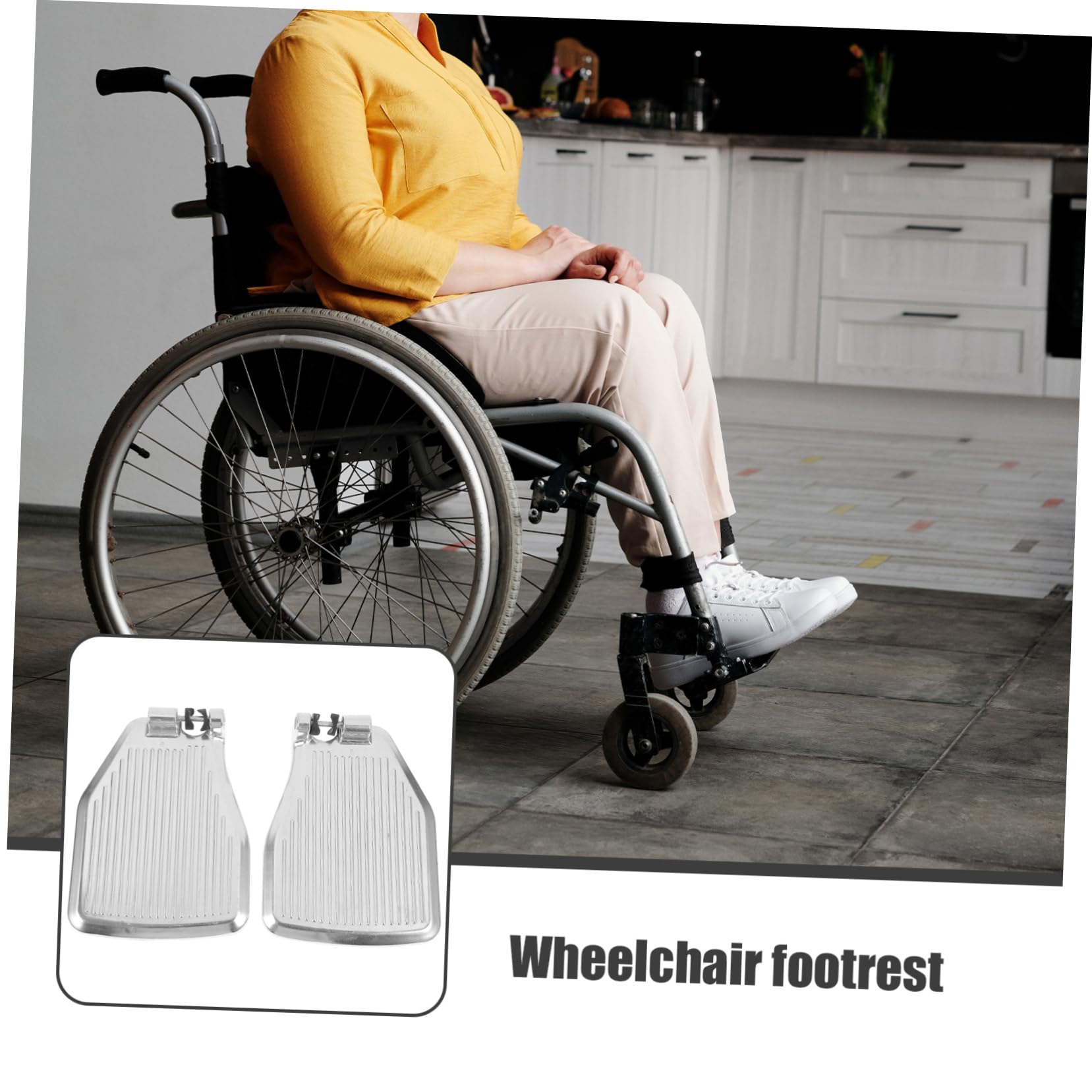 Reposapiés Para Silla De Ruedas De Aluminio Grueso, Juego De, Pedal De Repuesto Robusto y Estable Diseño Antideslizante, Compatible Para Uso Personas Mayores y Pacientes