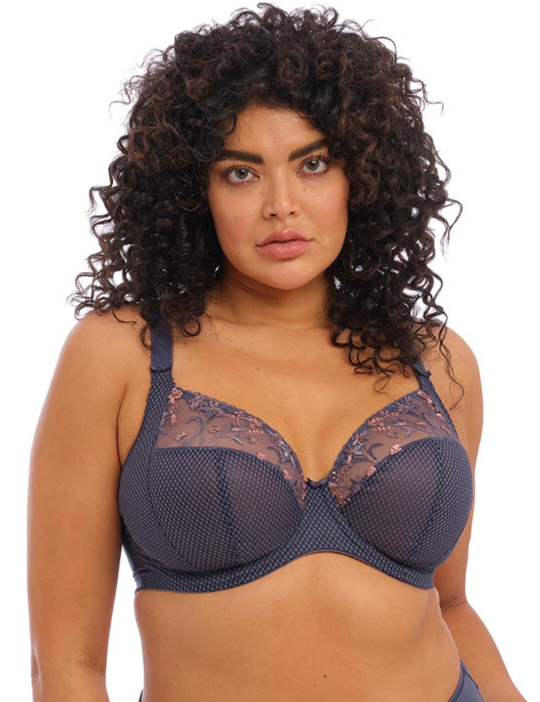Elomi Women's Storm Charley Plunge Underwire Bra, Sheer, 38Ff Us