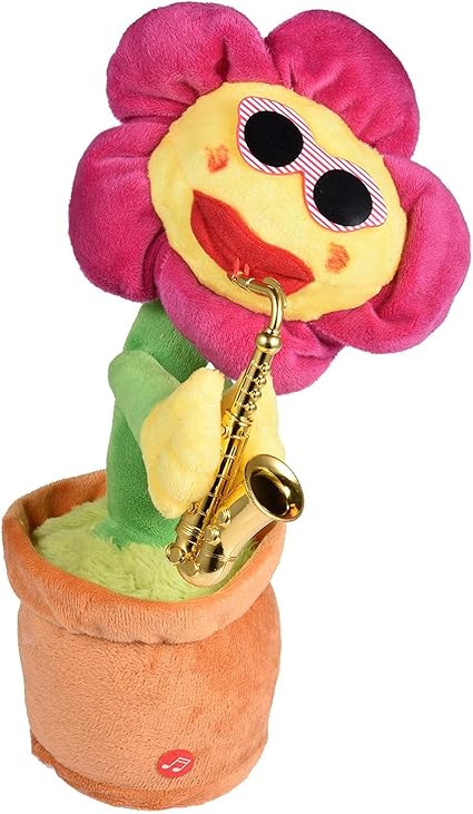 Amazon Co Jp 音楽の歌とダンスのひまわり 魅惑的なダンスの演奏サクソフォンの花のひまわりとライト人形の装飾品 ソフトぬいぐるみ子供のための 面白いクリエイティブおもちゃ 80曲 おもちゃ