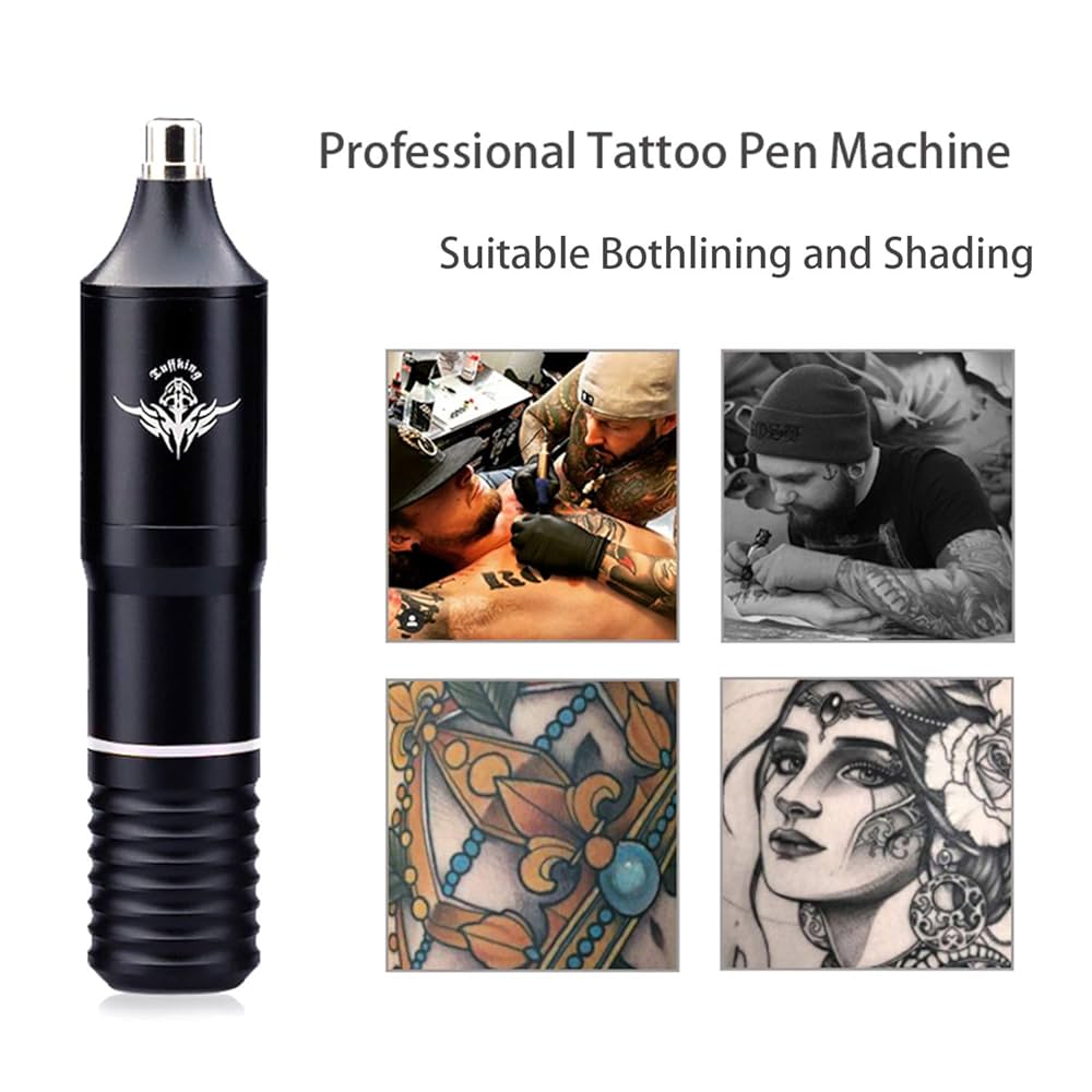 Rotary Tattoo Gun Kit, Tattoo Machine Pen with Battery and