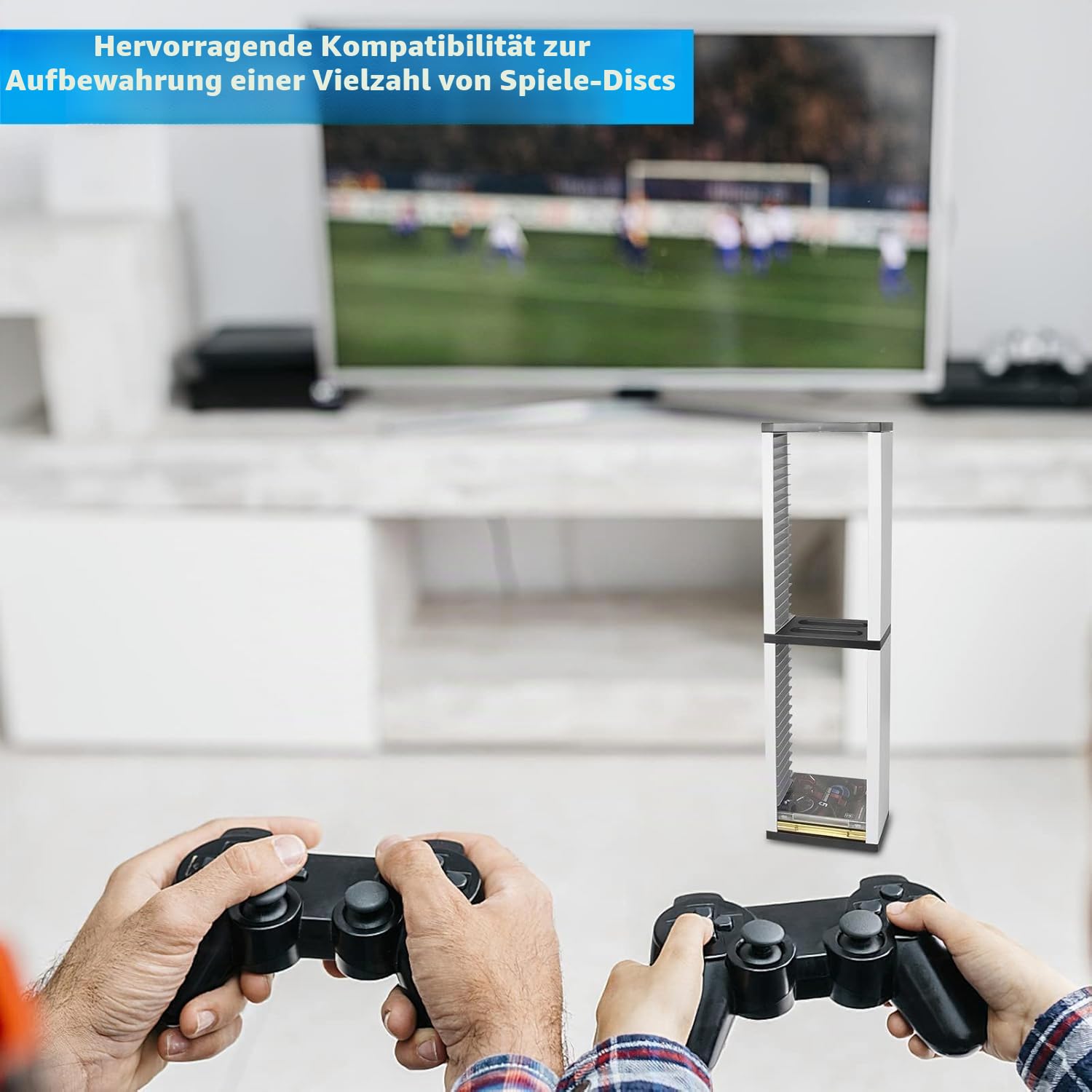 SOONHUA Videospiel Disc Regal, DVD-Aufbewahrungsbehälter, DVD-Aufbewahrungsboxen, Game Storage Tower Stand 36 CD-Disc-Hülle Organizer Standhalter für Playstation 5