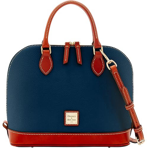 Dooney & Bourke Women's Zip Satchel in Pebble Grain Leather, Large Handbag with Adjustable Detachable Shoulder Strap