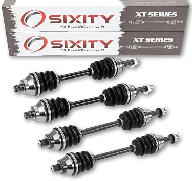 4 pc Sixity XT Front Rear Left Right Axle compatible with Polaris Sportsman 400 HO 2008 - A08LH46AQ AX AZ 4X4