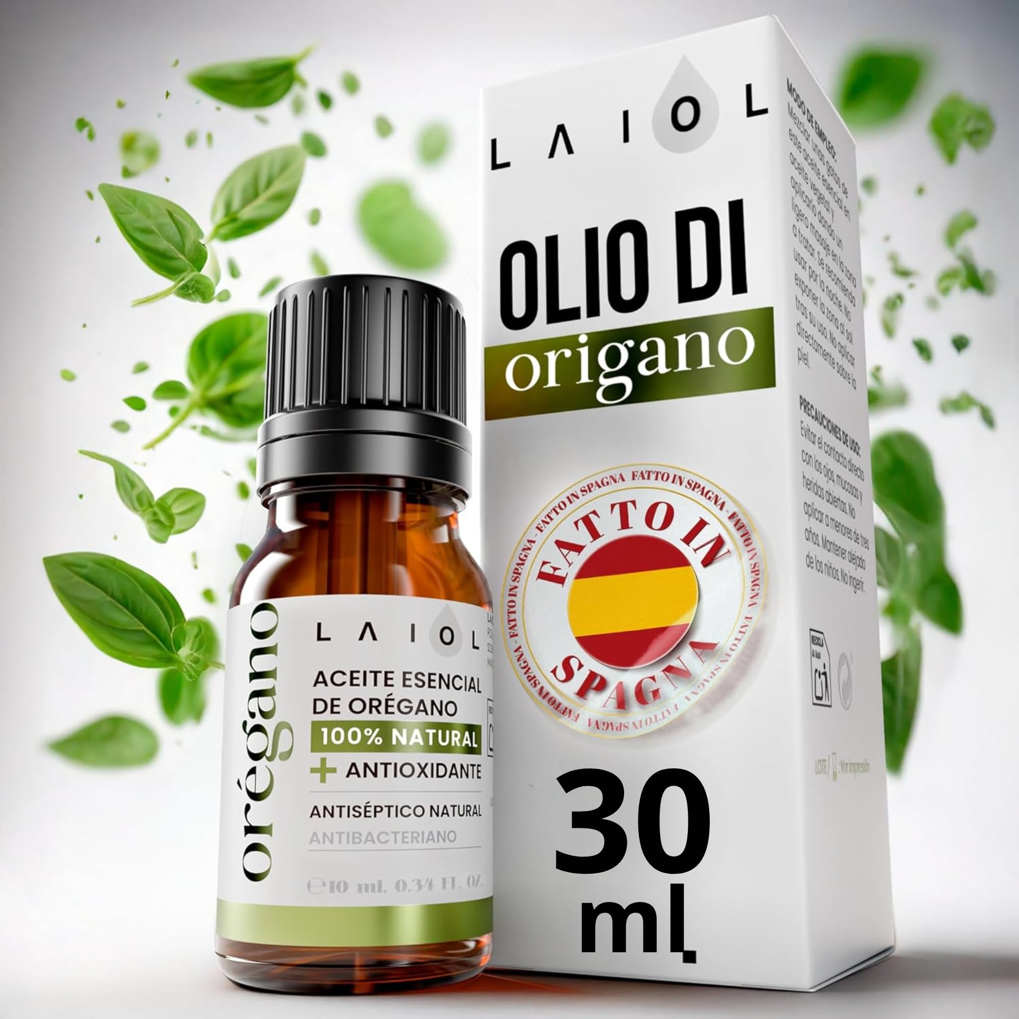 Olio di Origano 30ml Puro – Olio Essenziale di Origano Naturale per Uso Alimentare e Terapeutico – Ricco di Carvacrolo – Origano Microincapsulato in Gocce Concentrate