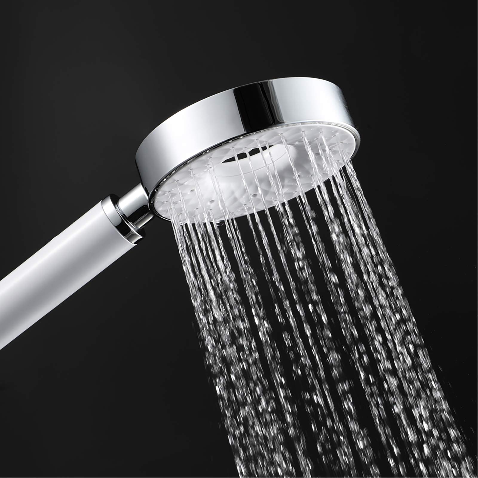 Set soffione Doccia Bianco, spruzzatore Doccia Manuale ad Alta Pressione, 3 impostazioni di spruzzo, Set soffione Doccia Universale ABS con Tubo Doccia da 59" e Supporto