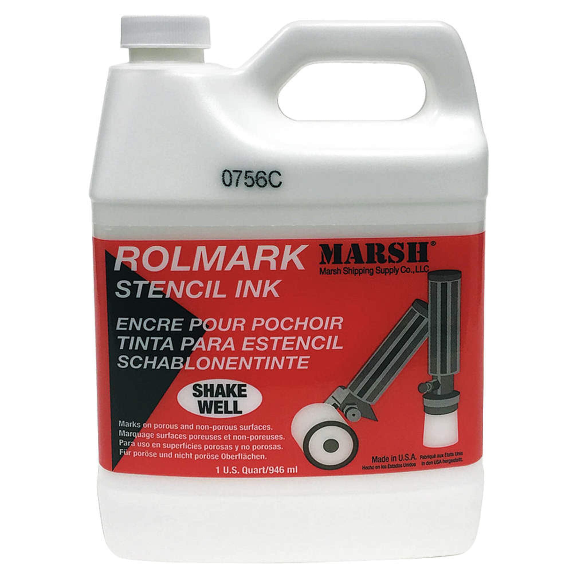 marsh rolmark stencil ink 1 qt can white 4 pack