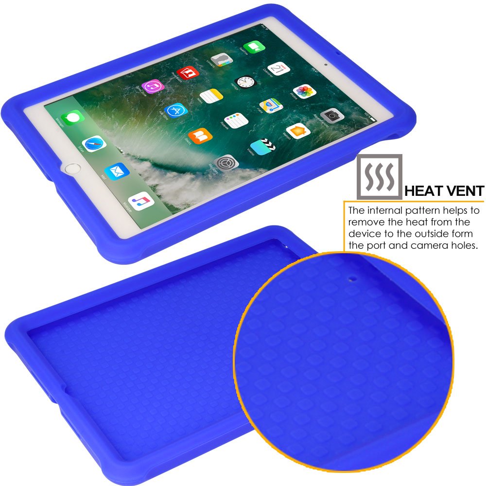 TECHGEAR Coque Bumper IPad 9.7 2017/2018 - Silicone Anti-Choc | Avec Film Protection