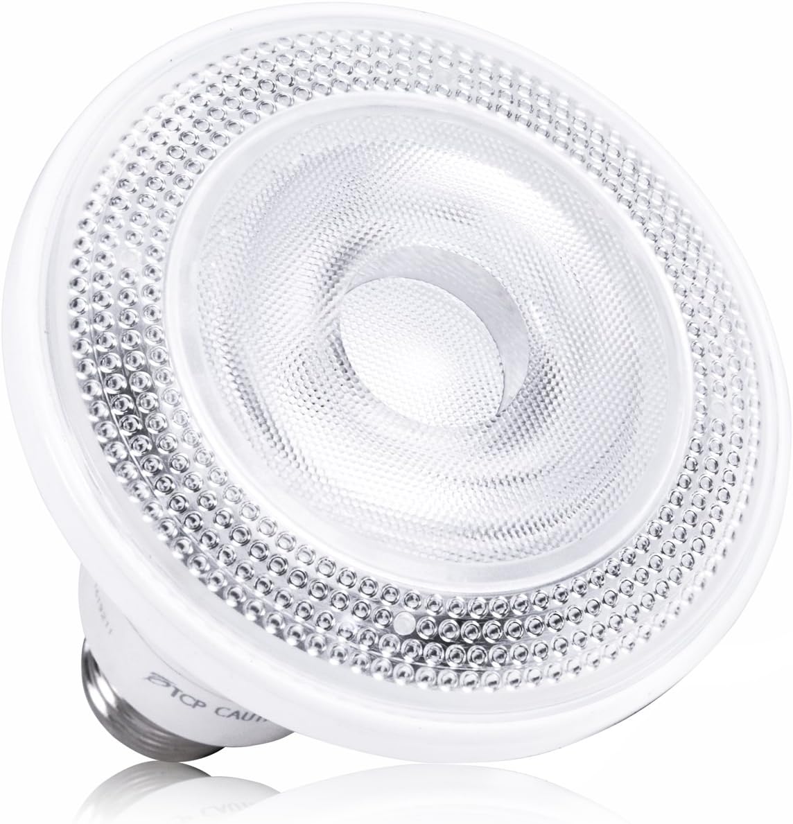 TCP LED14P30D27KFL 14W Long Neck Dimmable LED PAR30, 1050 Lumens of 2700K Soft White Flood Light - 40° Beam Angle in a Smooth White Housing with E26 Base, 25,000 Hour Life (Case of 4)