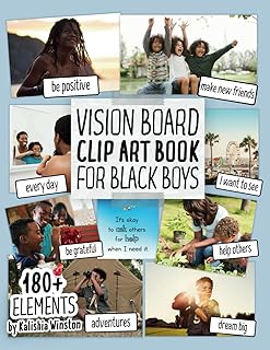 Vision Board Clip Art Book for Black Boys: Design Your Dream Vision Boar...