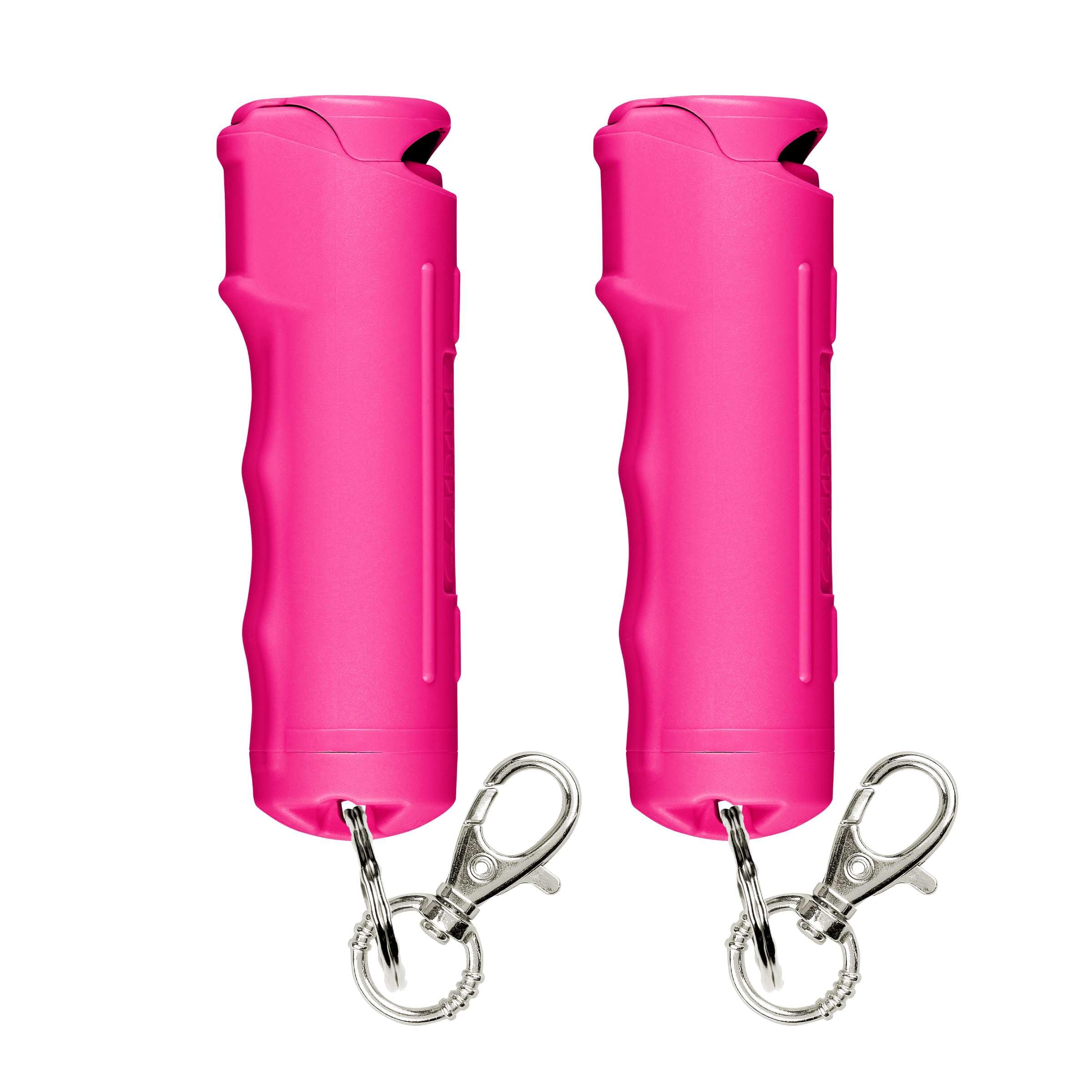 SABRE Pepper Spray with Fast Flip-Top Safety &amp; Snap‑Clip Keychain for Self Defense - Maximum Police Strength OC with UV Marking Dye, 10‑Sec. Spray, 14-ft Range, Finger Grip, Made in USA, 0.54 fl oz