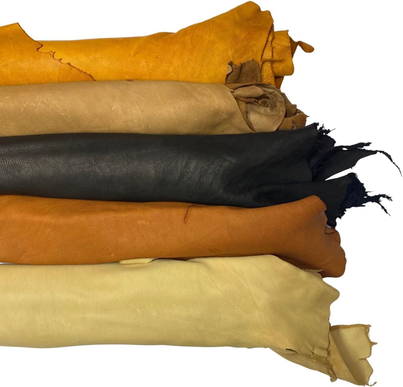 A Grade Deerskin Large Leather Hides - 2-3 oz (7-9 SqFt, Black)