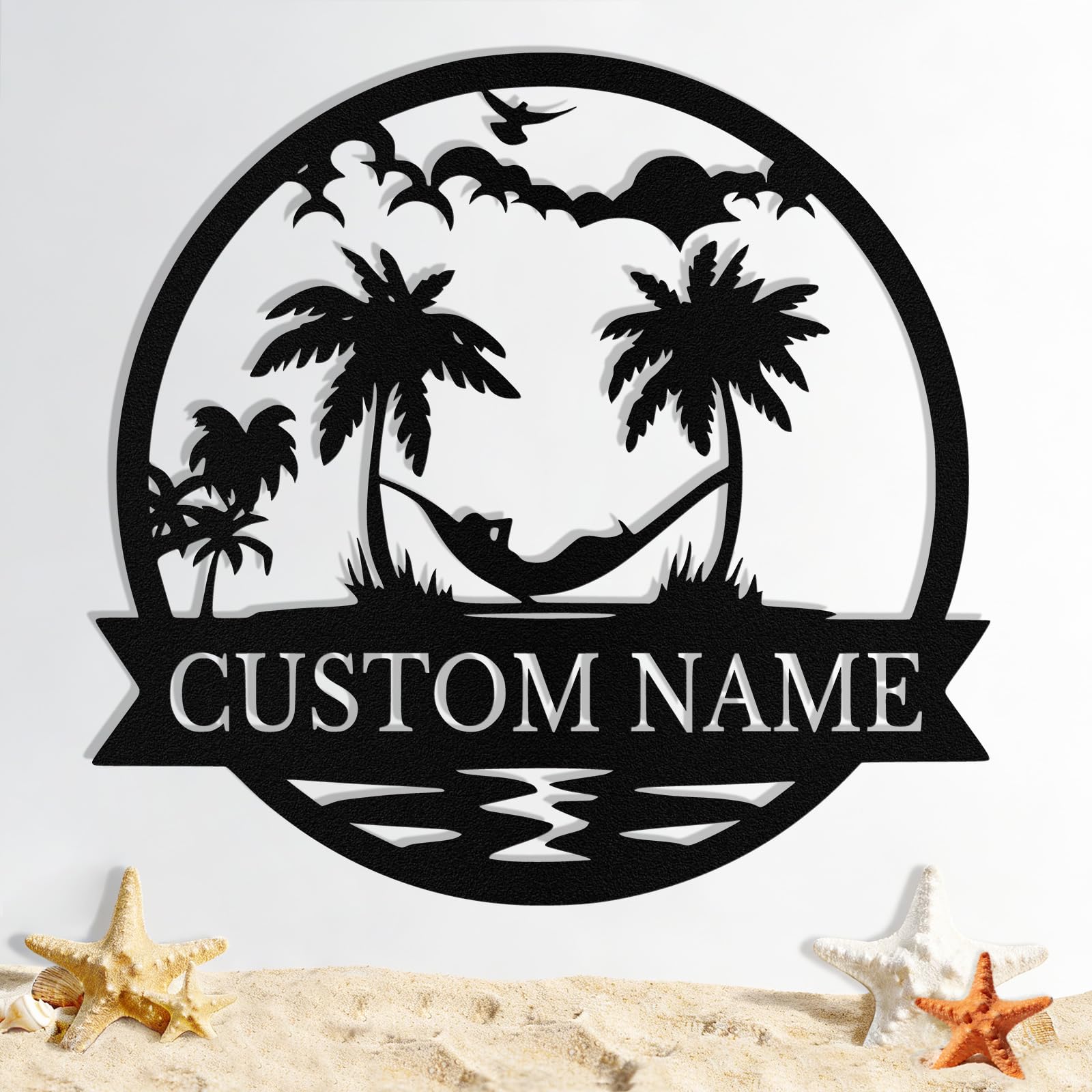 Custom Metal Beach Sign, Personalized Beach Sign Wall Decor for Outdoor