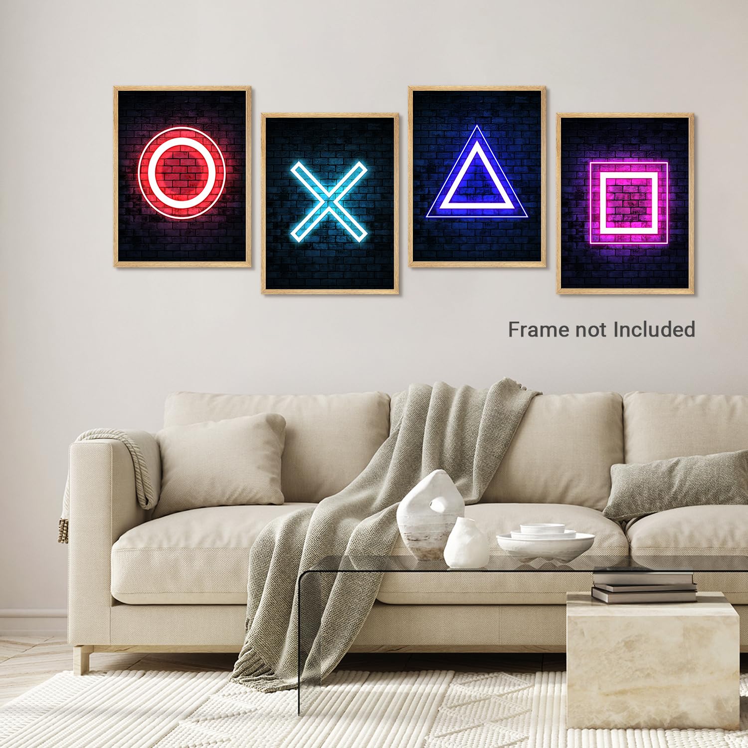 Amazon.com: SIGNWIN Poster Set Neon PlayStation Button Icons