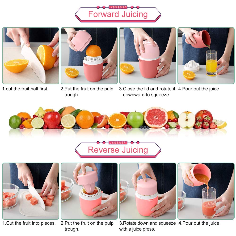 Presse-agrumes Manuel Rose - Pour Citrons, Limes, Oranges Jusqu'à 80 Mm, En PP Sans BPA, Facile à Nettoyer (14x8,5 Cm)