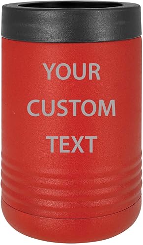 Miniatura 6 de Soporte de bebidas aislado grabado personalizado personalizado de acero inoxidable Enfriador de botellas de vidrio o lata de aluminio (verde)