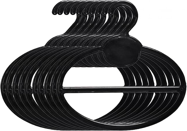 10Pcs Circle Shape Clothes Hanger Multifunction Scarf Belt Hangers Tie Scarf Ring Hanger Non Slip Non Slip Organizer Hangers Hook Rack for Ties Scarves Shawls(Black)