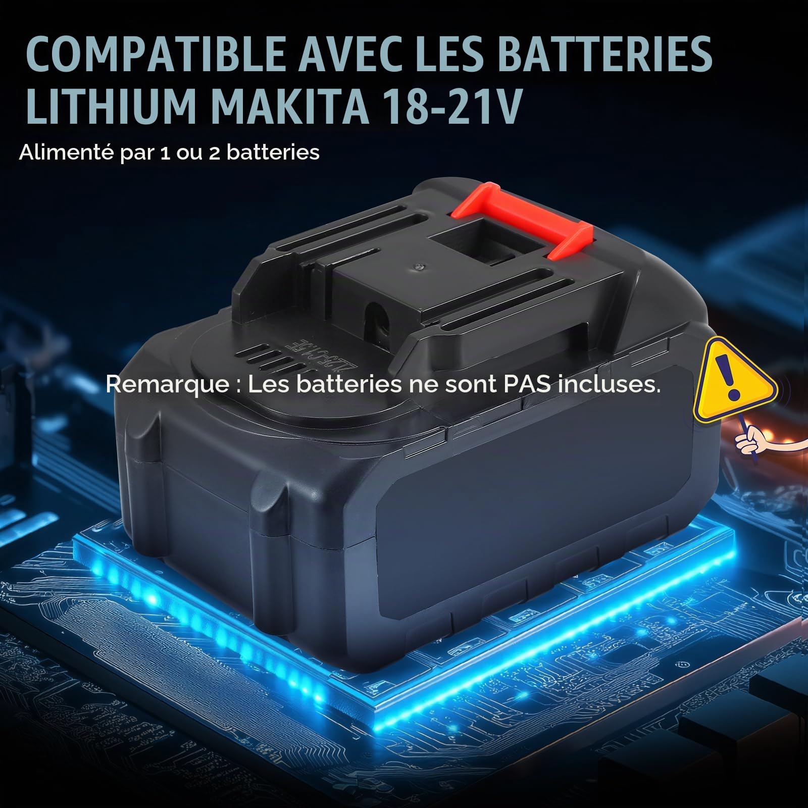 Malaxeur Mortier Colle 3100W, Malaxeur Beton ompatible avec une batterie 18-21V (sans batterie), Melangeur Beton Avec 6 Vitesses, Betonniere Électrique pour la peinture,le mortier,le Ciment