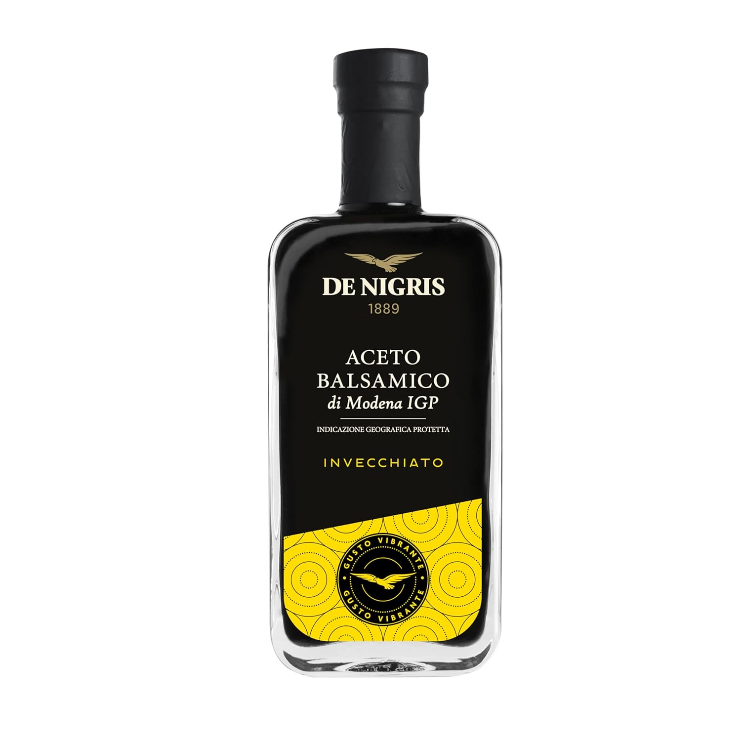 De Nigris Balsamic Vinegar Of Modena Excellence Line, Yellow Eagle Vibrant Flavor, 8,5 Oz (250ml) | Balsamic Vinegar From Modena Italy, Strong And Velvety Taste, Aged