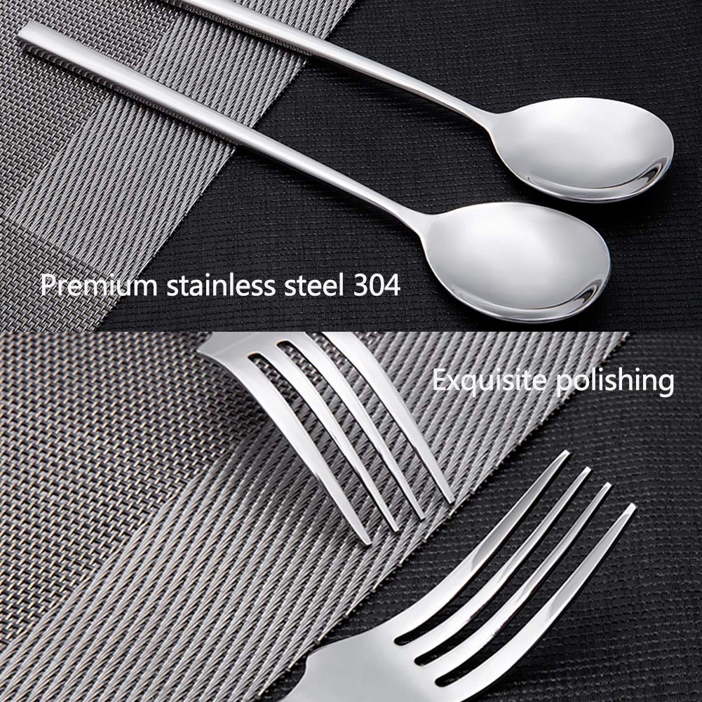 El juego para servir ensalada de 2 piezas incluye cuchara para ensalada y tenedor para ensalada, juego de servidores para ensalada de acero inoxidable 304 de primera calidad, diseño pulido espejo pa