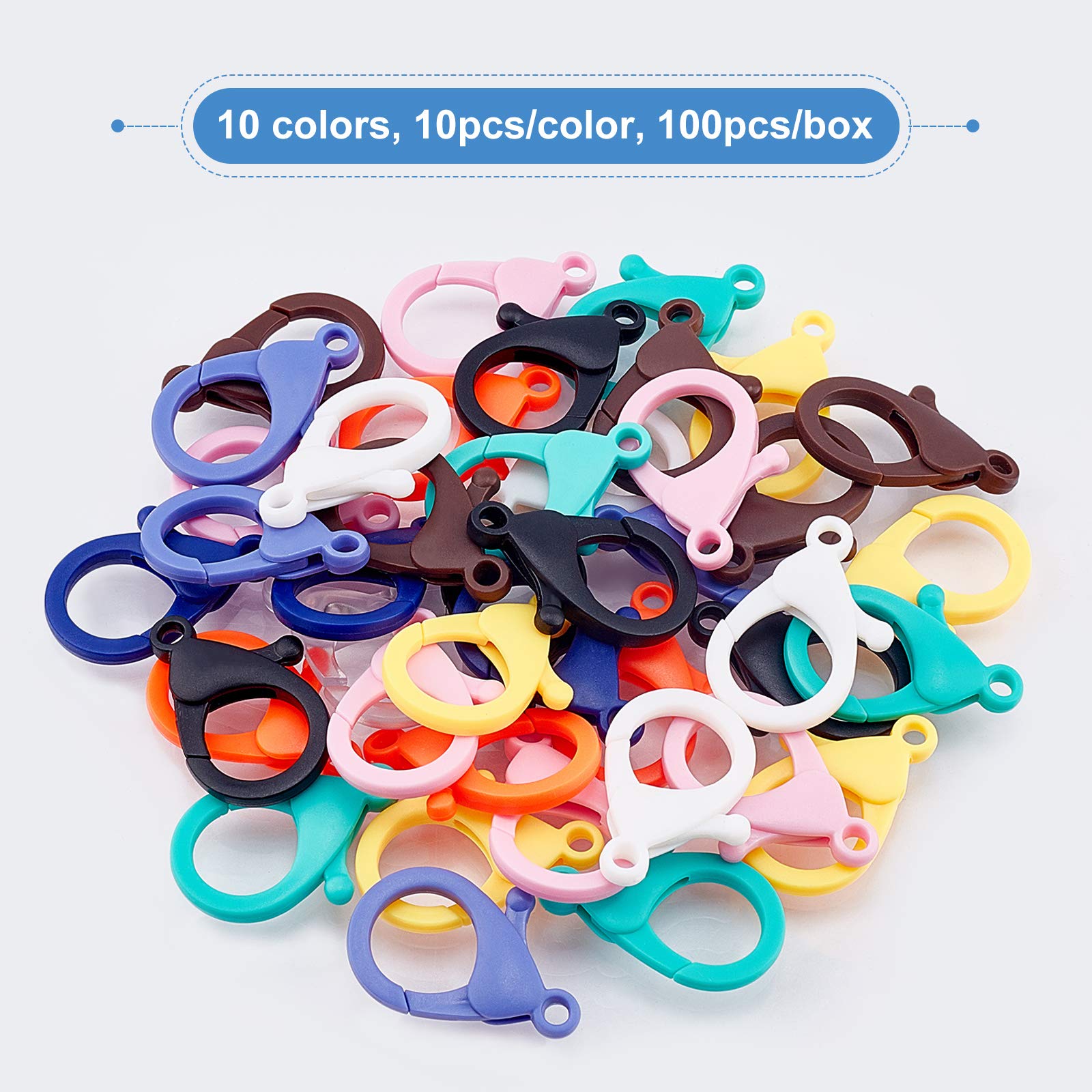 100 Pièces Fermoirs À Griffes De Homard 35X20mm En Plastique