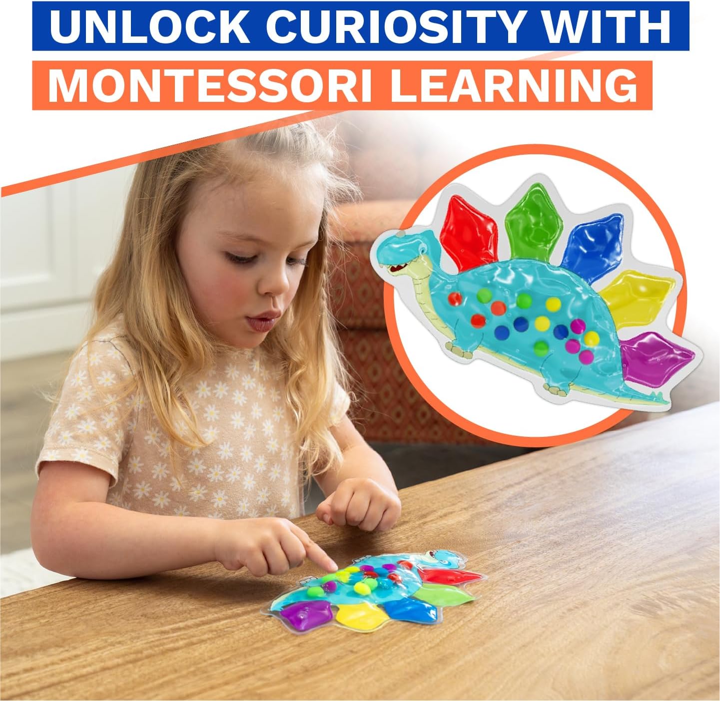 2pc Toddler Easter Basket Stuffer Dinosaur Sensory Toys 3-5 Travel Color Sorting Matching Activities Preschool Car Ride Quiet Calm Down Fidget Gift Ready Fine Motor Toy for Kids Ages 3 4 5 Educational